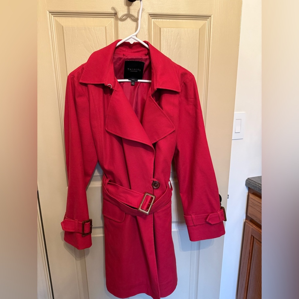 Talbots Vibrant Red Trench Coat